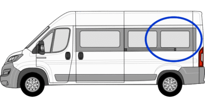 Fiat Ducato N/S/R Fixed Window in Privacy Tint LWB (L3)