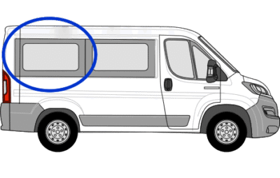 Fiat Ducato O/S/R Fixed Window in Privacy Tint (SWB)