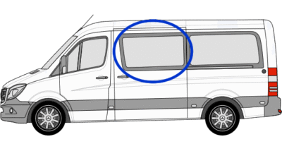Volkswagen Crafter N/S/F Fixed Window in Privacy Tint MWB/LWB