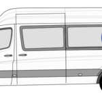 Volkswagen Crafter N/S/R Fixed Window in Privacy Tint LWB 1