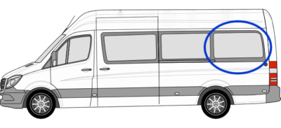 Volkswagen Crafter N/S/R Fixed Window in Privacy Tint LWB