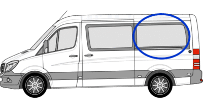 Mercedes Sprinter N/S/R Fixed Window in Privacy Tint MWB