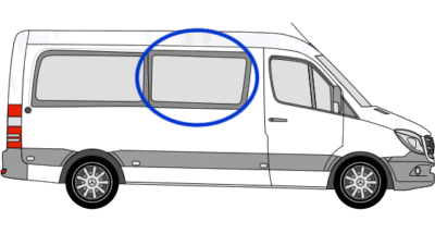 Volkswagen Crafter O/S/F Fixed Window in Privacy Tint MWB/LWB