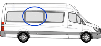 Volkswagen Crafter O/S/M Fixed Window in Privacy Tint LWB