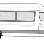 Mercedes Sprinter O/S/R Fixed Window in Privacy Tint LWB 1
