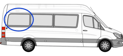 Volkswagen Crafter O/S/R Fixed Window in Privacy Tint LWB