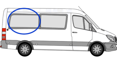 Volkswagen Crafter O/S/R Fixed Window in Privacy Tint MWB