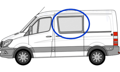 Volkswagen Crafter N/S/F Fixed Window in Privacy Tint SWB