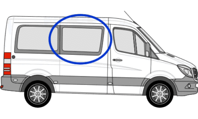 Volkswagen Crafter O/S/F Fixed Window in Privacy Tint SWB