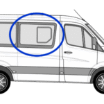 Volkswagen Crafter O/S/F Sliding Window in Privacy Tint SWB 1