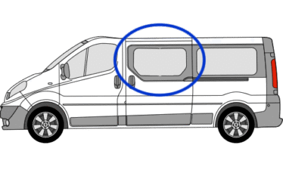Nissan Primastar N/S/F Fixed Window in Privacy Tint 1 Nissan Primastar N/S/F Fixed Window in Privacy Tint