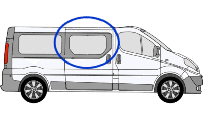 Vauxhall Vivaro O/S/F Fixed Window in Privacy Tint 1 Vauxhall Vivaro O/S/F Fixed Window in Privacy Tint