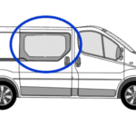 Nissan Primastar O/S/F Fixed Window in Privacy Tint FOR SLIDING DOOR 1