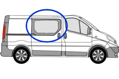 Nissan Primastar O/S/F Fixed Window in Privacy Tint FOR SLIDING DOOR
