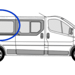 Nissan Primastar O/S/R (Rear) Fixed Window in Privacy Tint LWB FOR SLIDING DOOR 1