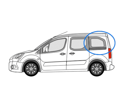 Citroen Berlingo N/S/R Fixed Window in Privacy Tint 1 Citroen Berlingo N/S/R Fixed Window in Privacy Tint