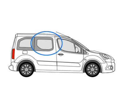 Peugeot Partner O/S/F Fixed Window in Privacy Tint 1 Peugeot Partner O/S/F Fixed Window in Privacy Tint