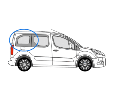Citroen Berlingo O/S/R Fixed Window in Privacy Tint 1 Citroen Berlingo O/S/R Fixed Window in Privacy Tint