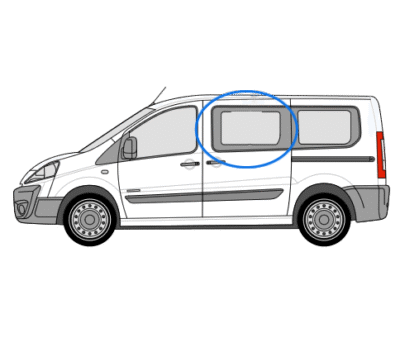 Peugeot Expert N/S/F Fixed Window in Privacy Tint 1 Peugeot Expert N/S/F Fixed Window in Privacy Tint