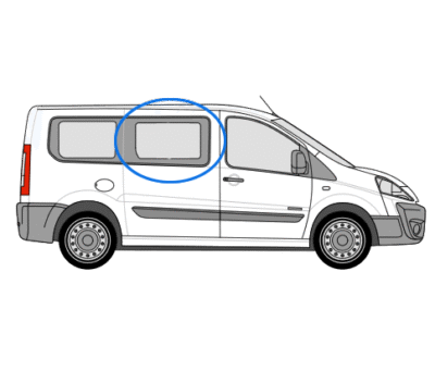 Peugeot Expert O/S/F Opening Window in Privacy Tint