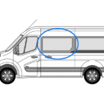 Renault Master 2010> N/S/F (MWB/LWB/XLWB) Fixed Window In Privacy Tint 1
