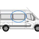 Renault Master 2010> O/S/F (MWB/LWB/XLWB) Fixed Window In Privacy Tint 1