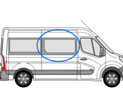 Renault Master 2010> O/S/F (MWB/LWB/XLWB) Fixed Window In Privacy Tint