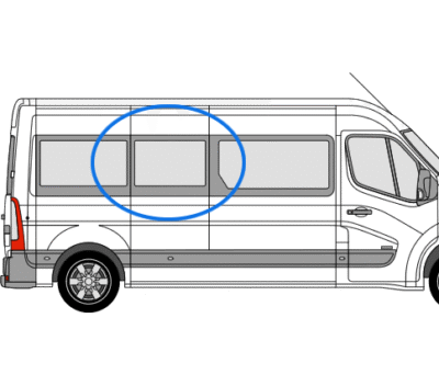Renault Master 2010> O/S/M LWB Fixed Window In Privacy Tint 1 Renault Master 2010> O/S/M LWB Fixed Window In Privacy Tint