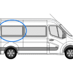 Renault Master 2010> O/S/R MWB Fixed Window In Privacy Tint 1