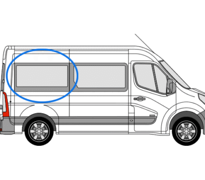 Renault Master 2010> O/S/R MWB Fixed Window In Privacy Tint 1 Renault Master 2010> O/S/R MWB Fixed Window In Privacy Tint
