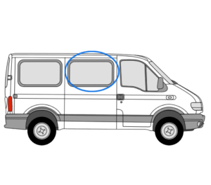 Renault Master 1997 > 2010 O/S/F (SWB/MWB/LWB) Opening Window In Privacy Tint