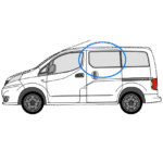 Nissan NV200 N/S/F Fixed Window in Privacy Tint 1