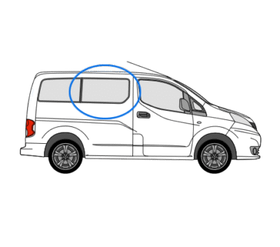 Nissan NV200 O/S/F Opening Window in Privacy Tint