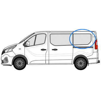 Renault Trafic X82 (2014 >) N/S/R (Rear) Fixed Window in Privacy Tint LWB