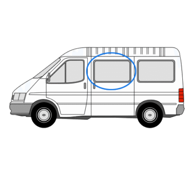 Ford Transit N/S/F Fixed Window in Privacy Tint (MWB)