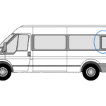 Ford Transit N/S/R Fixed Rear 1/4 Window in Privacy Tint (LWB) 1