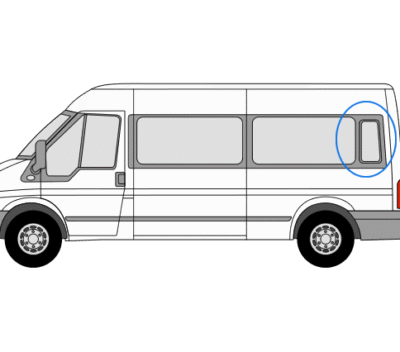 Ford Transit N/S/R Fixed Rear 1/4 Window in Privacy Tint (LWB)