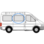 Ford Transit O/S/F Fixed Window in Privacy Tint SWB 1