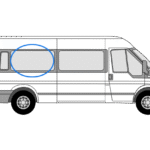 Ford Transit O/S/M Fixed Window in Privacy Tint (LWB) 1