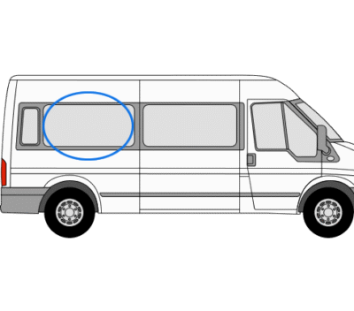 Ford Transit O/S/M Fixed Window in Privacy Tint (LWB) 1 Ford Transit O/S/M Fixed Window in Privacy Tint (LWB)