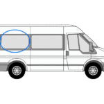 Ford Transit O/S/R Fixed Rear 1/4 Window in Privacy Tint (MWB) 1