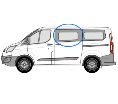 Ford Transit Custom N/S/F Fixed Window in Privacy Tint (SWB/LWB)