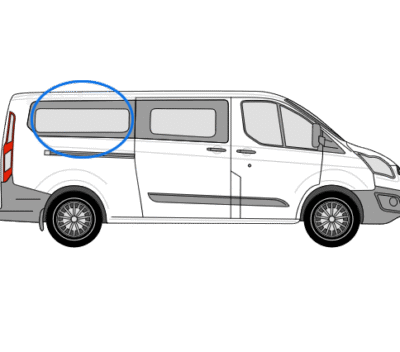 Ford Transit Custom O/S/R Fixed Window in Privacy Tint (LWB)