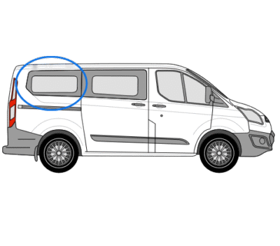 Ford Transit Custom O/S/R Fixed Window in Privacy Tint (SWB)