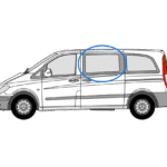 Mercedes Vito 2014> N/S/F Sliding Window in Privacy Tint 1