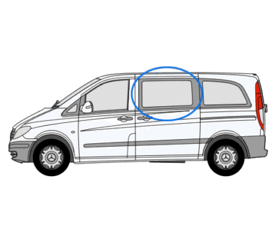 Mercedes Vito 2014> N/S/F Sliding Window in Privacy Tint