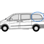 Mercedes Vito 2014> N/S/R Fixed Window in Privacy Tint LWB 1