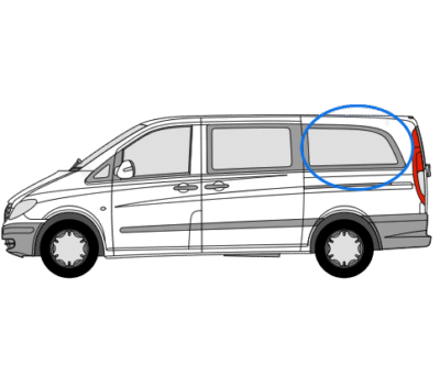 Mercedes Vito 2014> N/S/R Fixed Window in Privacy Tint LWB 1 Mercedes Vito 2014> N/S/R Fixed Window in Privacy Tint LWB
