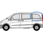 Mercedes Vito N/S/R Fixed Window in Privacy Tint SWB (COMPACT) 1