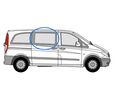 Mercedes Vito O/S/F Fixed Window in Privacy Tint